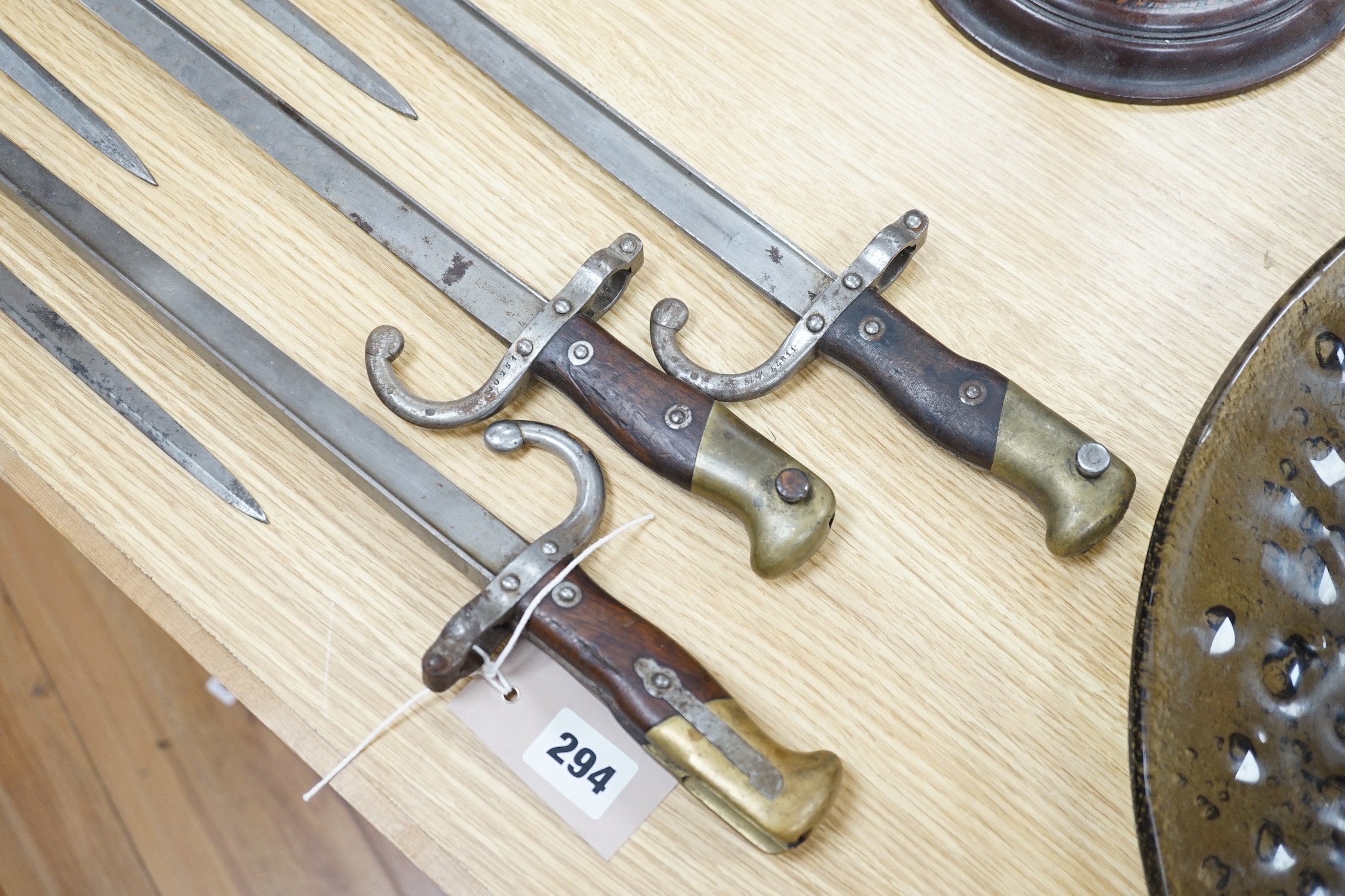 A group of six 19th century French bayonets